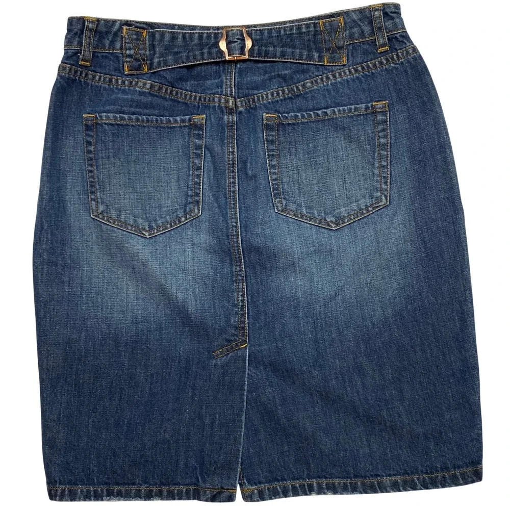 Tommy Hilfiger Womens Denim Pencil‎ Skirt Medium Wash Cinch Back Blue Size 8